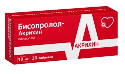 Бисопролол-Акрихин, таблетки покрытые пленочной оболочкой 10 мг 30 шт