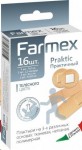 Пластырь, Farmex (Фармекс) 16 шт Практичный на трех различных основах (тканевая нетканая полимерная) 4 размера в наборе (5 шт 7х2см + 5 шт 2.5 см круглый + 5 шт 4х1см + 1 шт 7х3.8 см) телесный