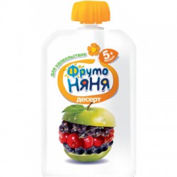 Десерт Фрутоняня яблоко вишня черная рябина черная смородина черника малина  с молоком 200 г