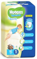 Подгузники-трусики для мальчиков, Huggies (Хаггис) 13-17 кг р. 5 №15 литл волкерс конвениенс