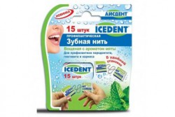 Зубная нить (флосс), Icedent (Айсдент) №15 профилактическая вощеная с ароматом мяты конверт